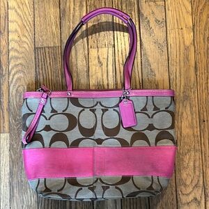 Coach Pink and Brown Women's Bag